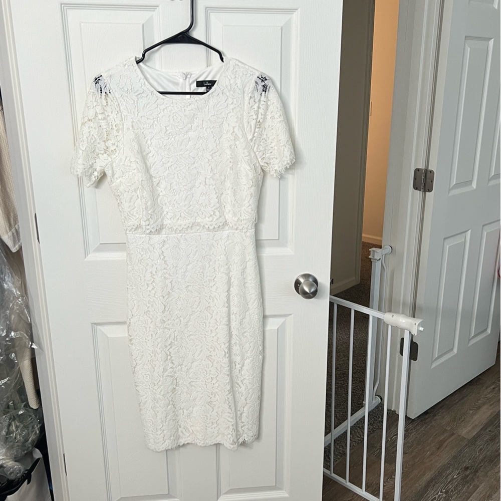 Lulu's Ivory white Lace Dress
